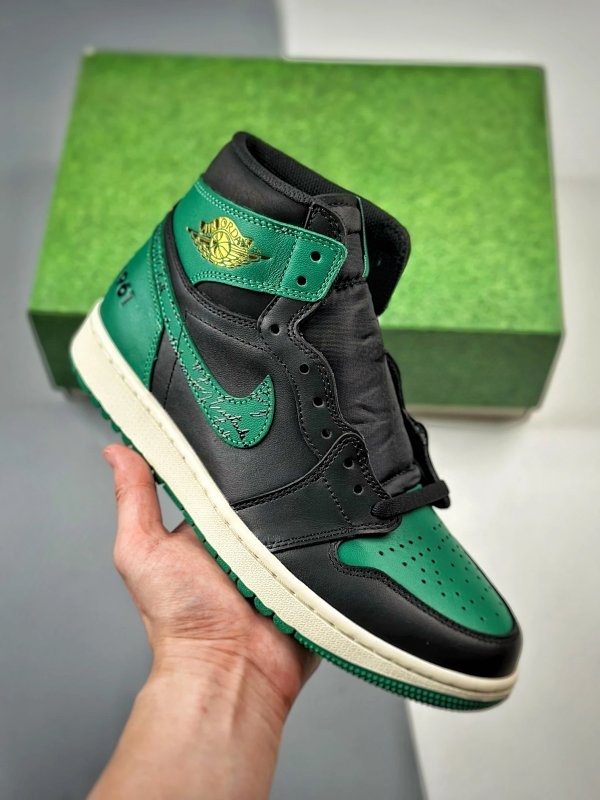 Nike Air Jordan 1 Black Green Shoes