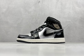 Nike Air Jordan 1 Black Silver Shoes