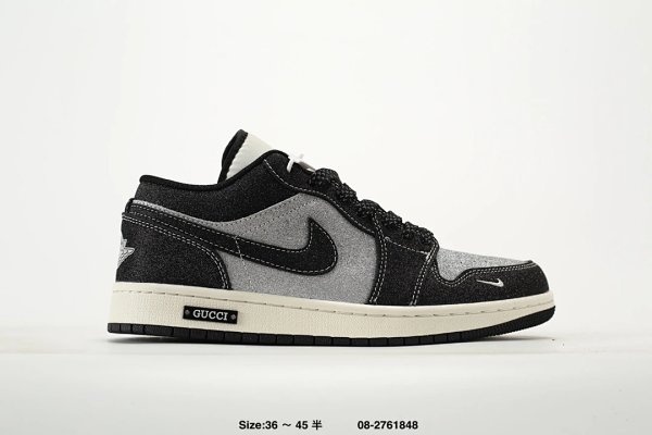 Nike Air Jordan 1 Low Black and Grey Shoes