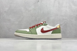 Nike Air Jordan 1 Low Green White Red Shoes