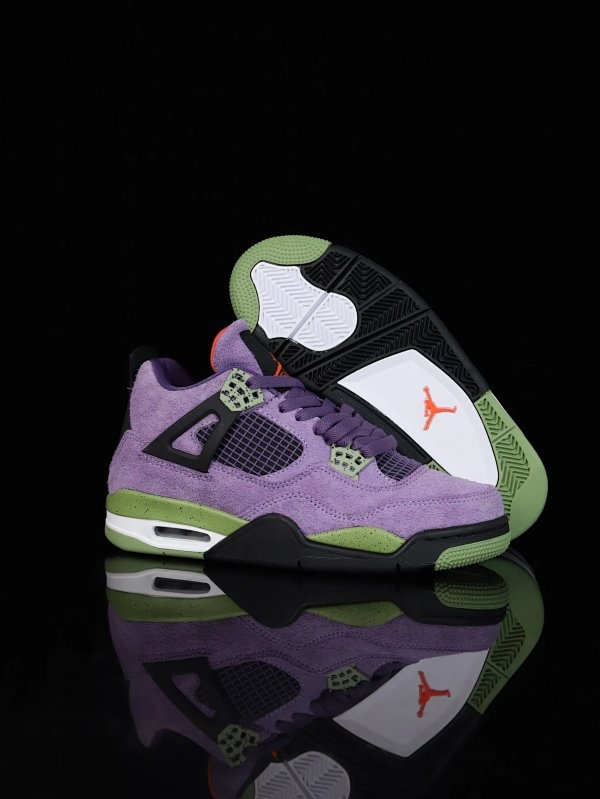 Nike Air Jordan 4 Retro Purple Green Shoes