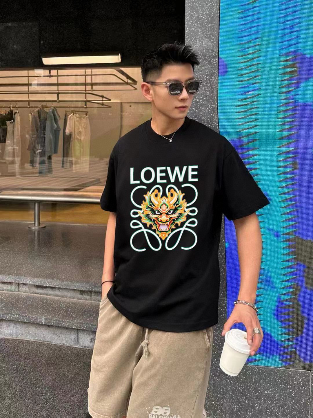​LOEWE Black/White  Dragon Print Tee​