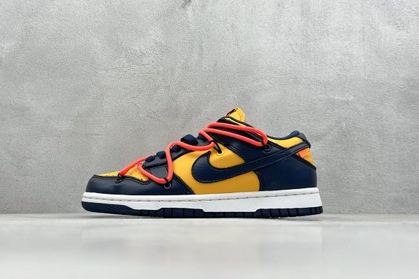 Nike Dunk Low Navy Yellow Red Shoes