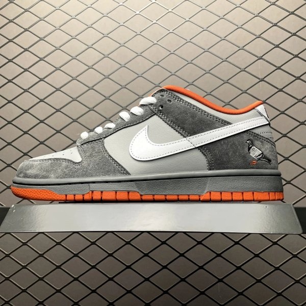 Nike Dunk Low Pigeon Grey Orange Shoes