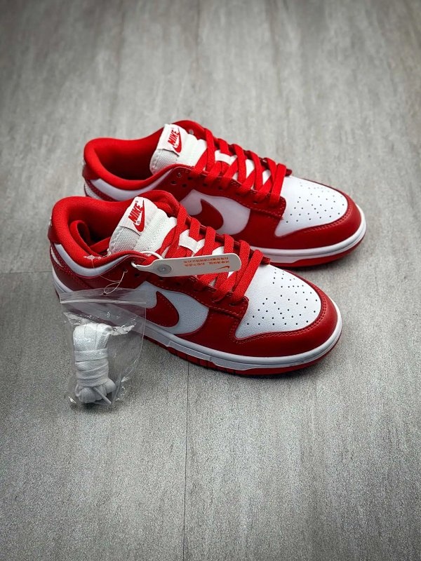 Nike Dunk Low Red and White Shoes