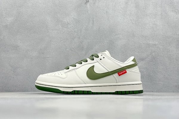 Nike Dunk Low Supreme White Green Shoes