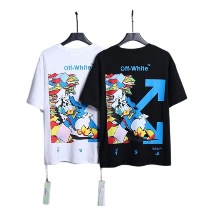 Off-White Donald Duck Graphic T-Shirt Black White T-Shirts