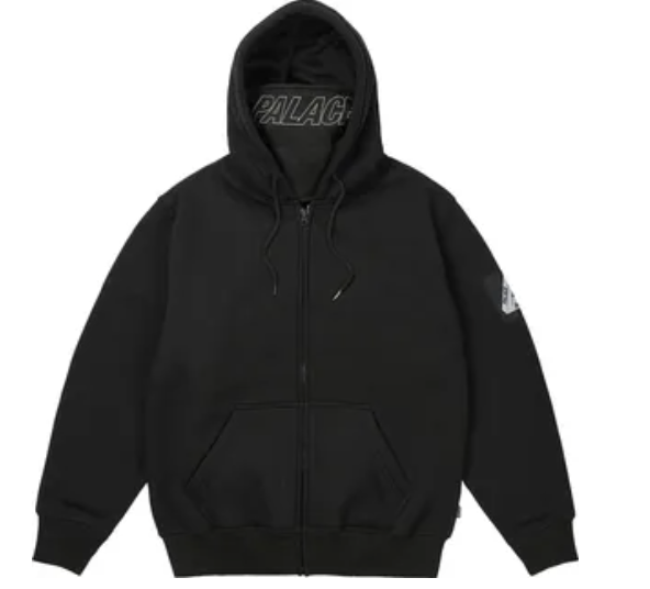 Palace Facemask Zip Up Hoodie Grey