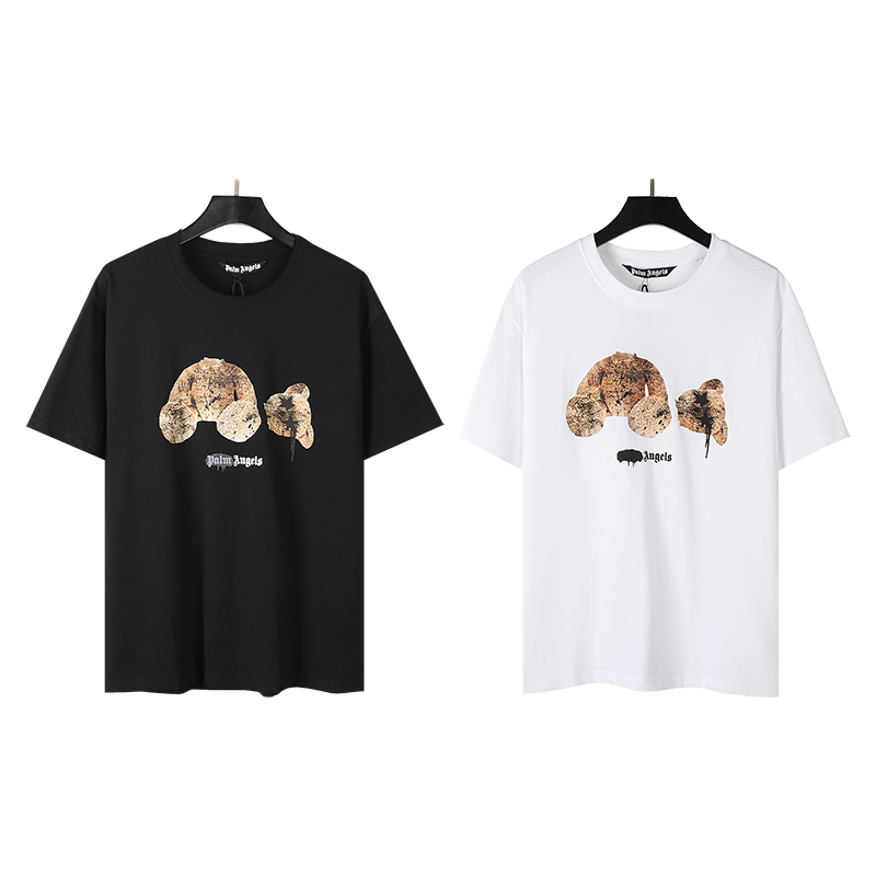 Palm Angels Distressed Bear Graphic Black/White