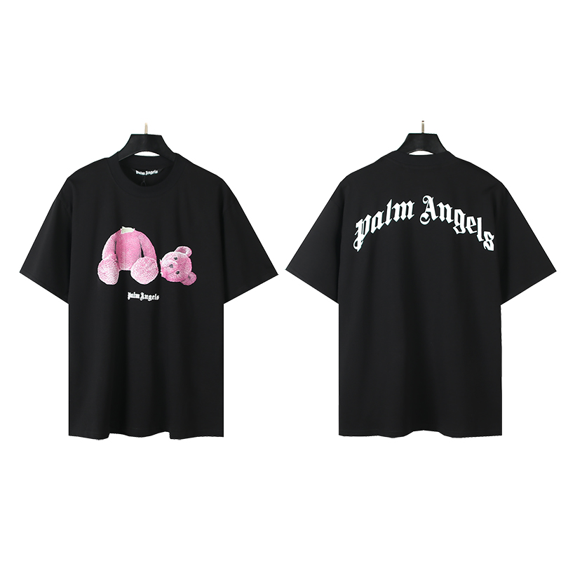 Palm Angels Pink Teddy Bear Graphic Black