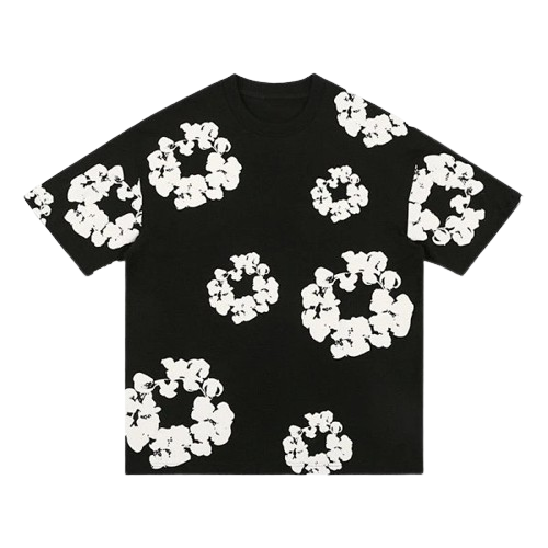 Popcorn Print T-shirt Black T-Shirts