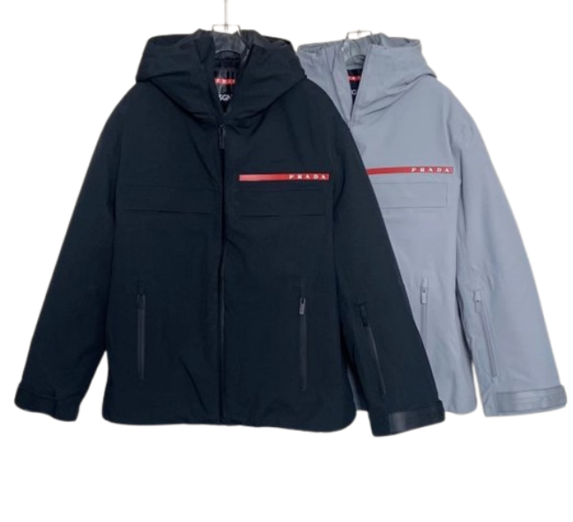 Prada Hooded Jacket Black and Grey Jackets