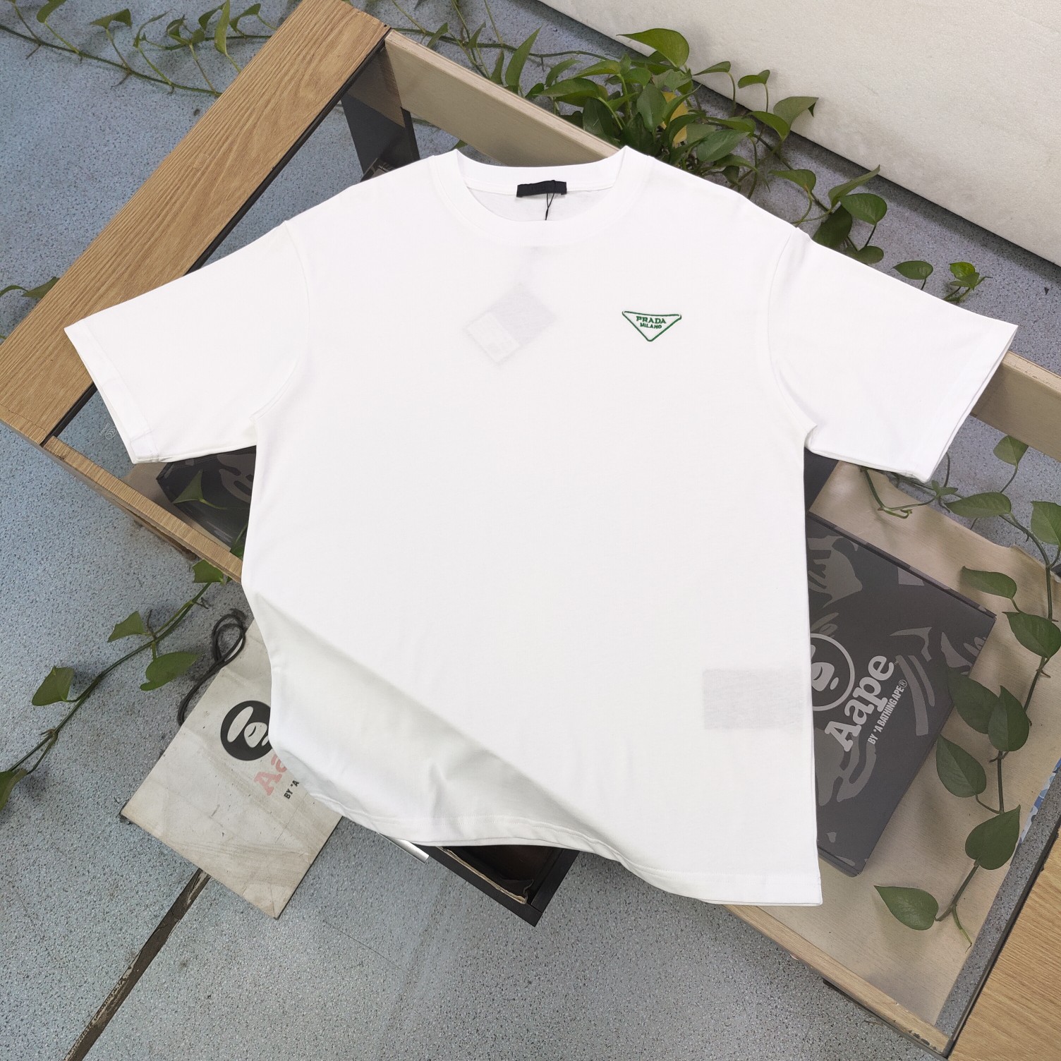 Prada White with Logo