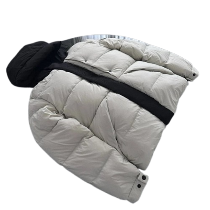 Puffer Jacket, Beige and Black, Jackets
