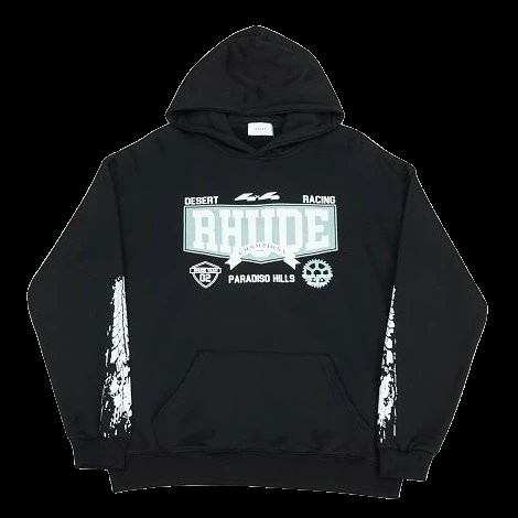 Rhude Desert Racing Hoodie Black Hoodie Hoodies