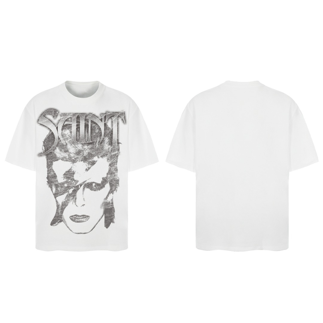 SAINT Graphic Face Print White