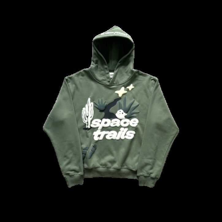Space Trails Hoodie Green Hoodie