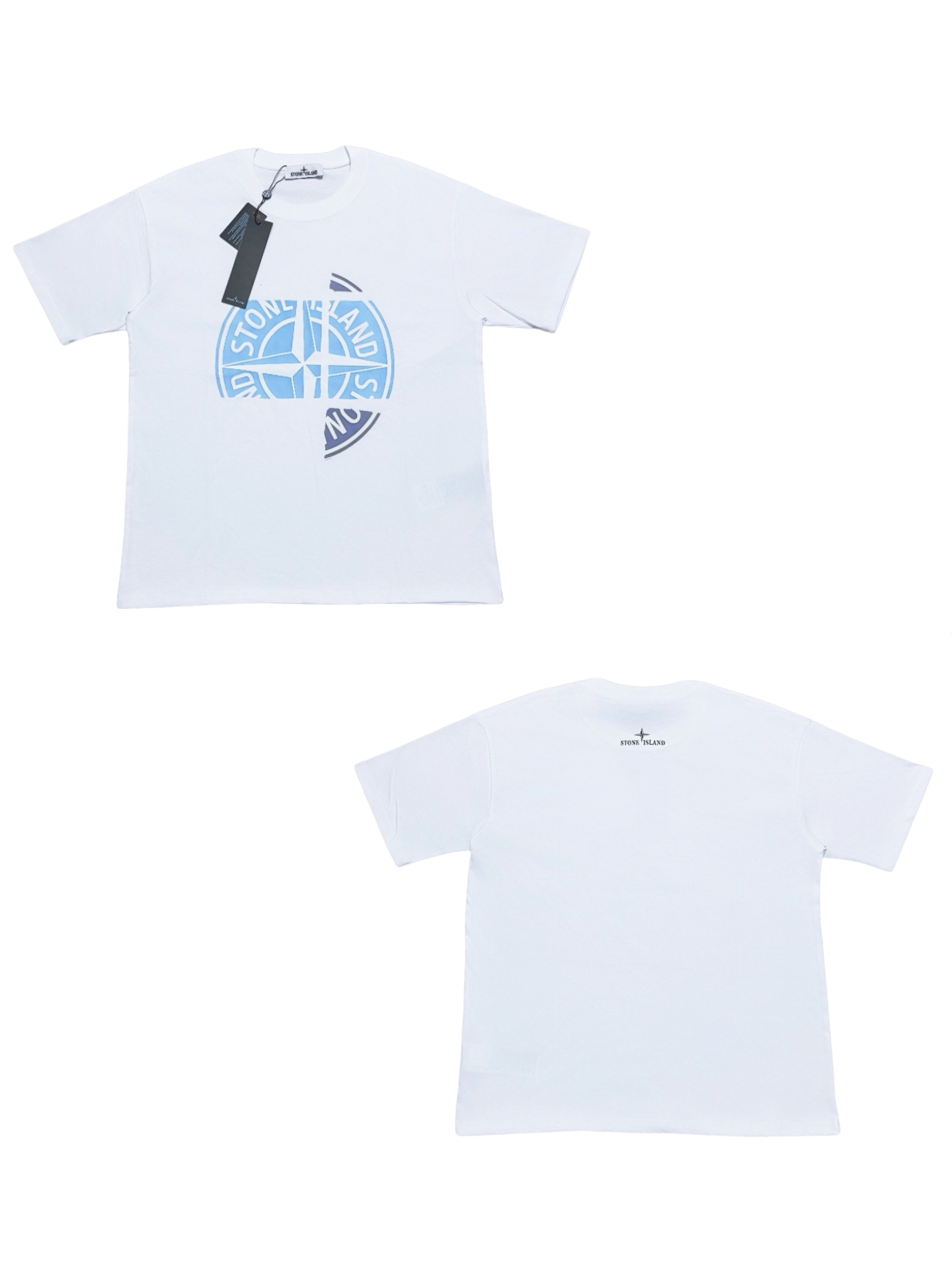 Stone Island with Logo Print White 02