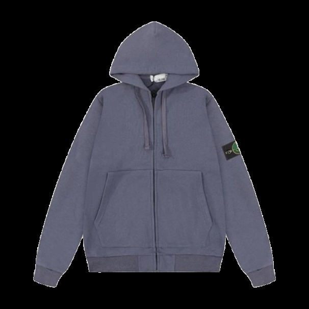 Stone Island Zipped Hoodie Grey Hoodies