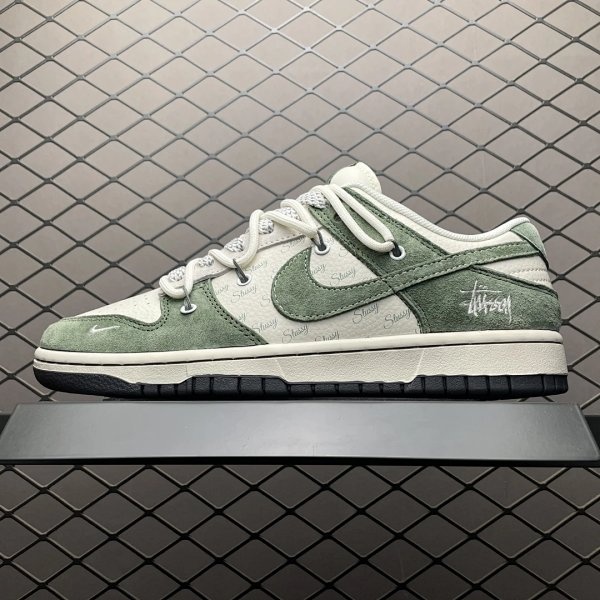 Stussy Nike Dunk Low Green Shoes