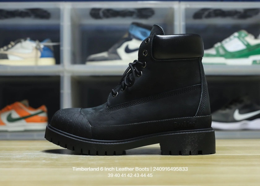 Timberland 6 Inch Leather Boots Black Shoes