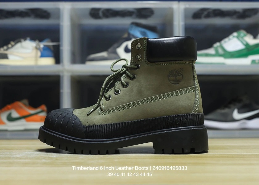 Timberland 6 Inch Leather Boots Green Shoes