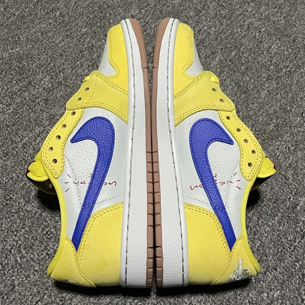 Travis Scott x Air AJ1 Joe 1 TS Co Branded Barb DZ4137 700 Yellow and Blue Barb