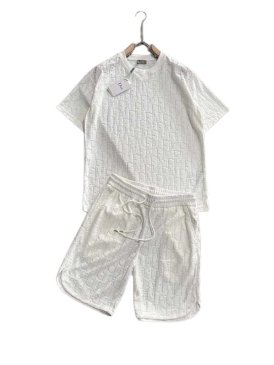 Unknown Logo-Patterned T-Shirt and Shorts Set White T-Shirts