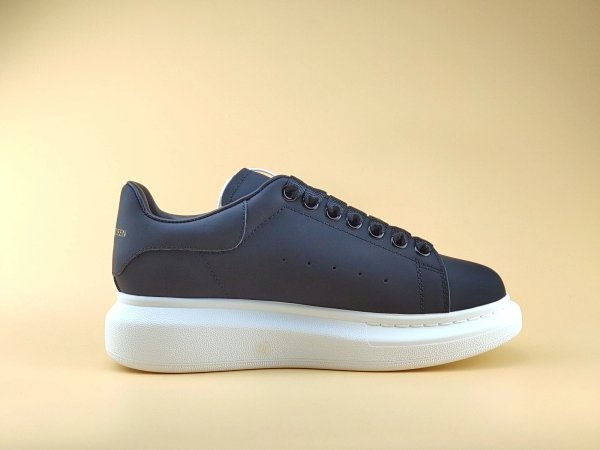 Alexander McQueen Kids White Black Leather Sneakers