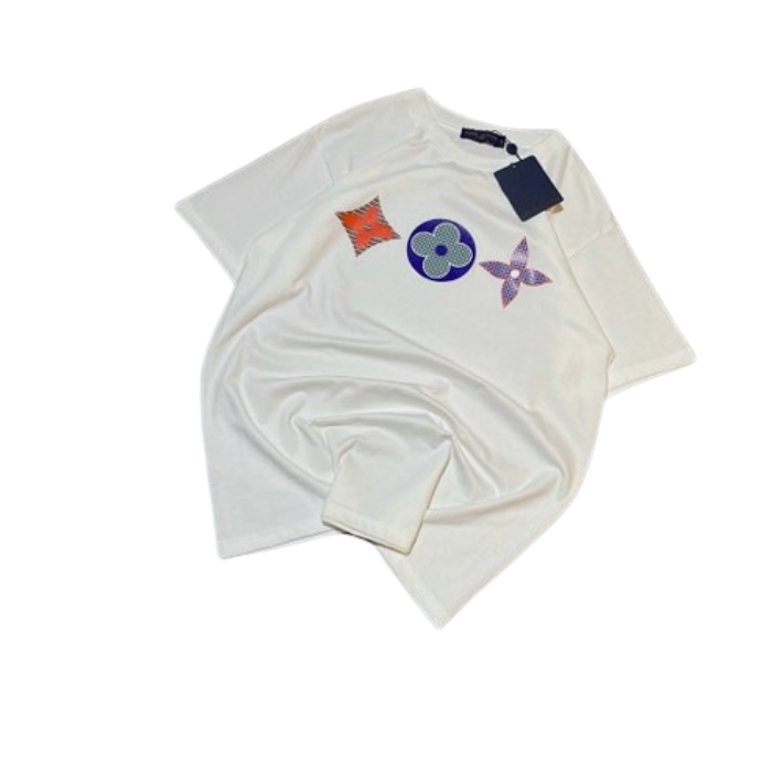 Unknown White T-shirt with Colorful Patterns T-Shirt