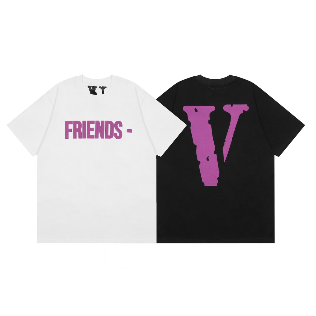 VLONE Friends- Tee White/Black with Purple Print