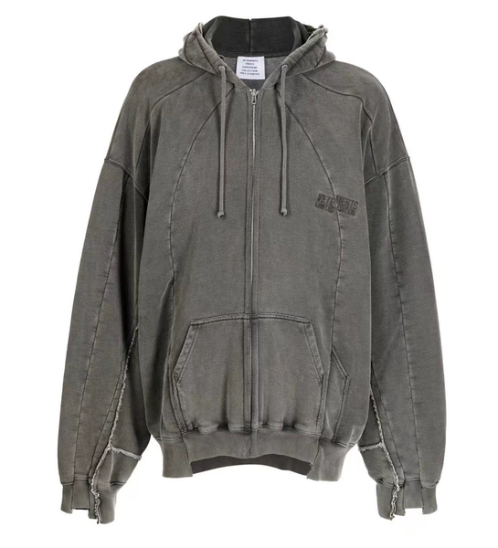 Vetements Panelled Zip Up Hoodie