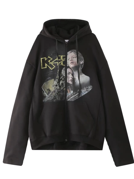 Vetements Split Titanic Kiss Zip Up Hoodie