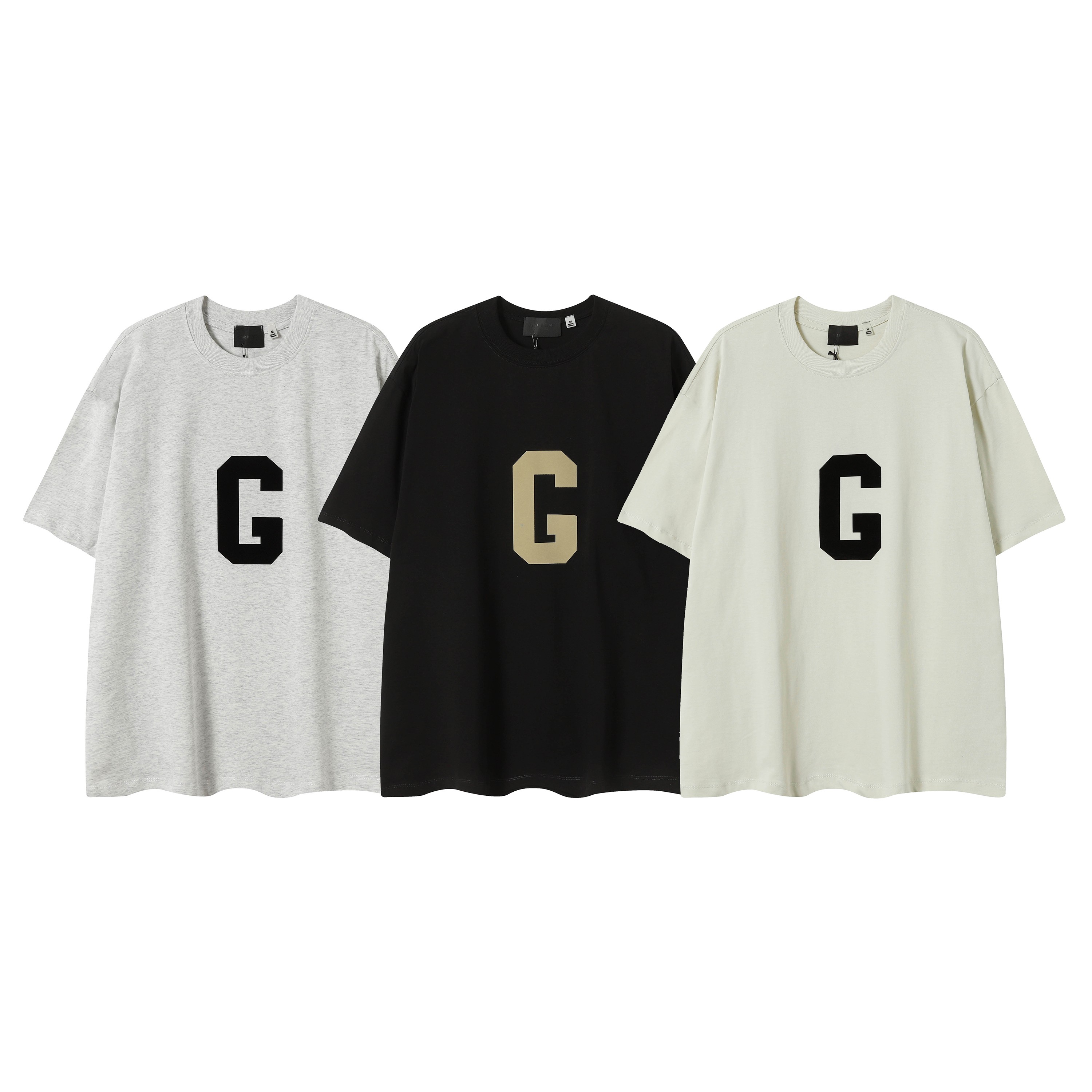 Letter G Graphic Tee - Gray, Black, White