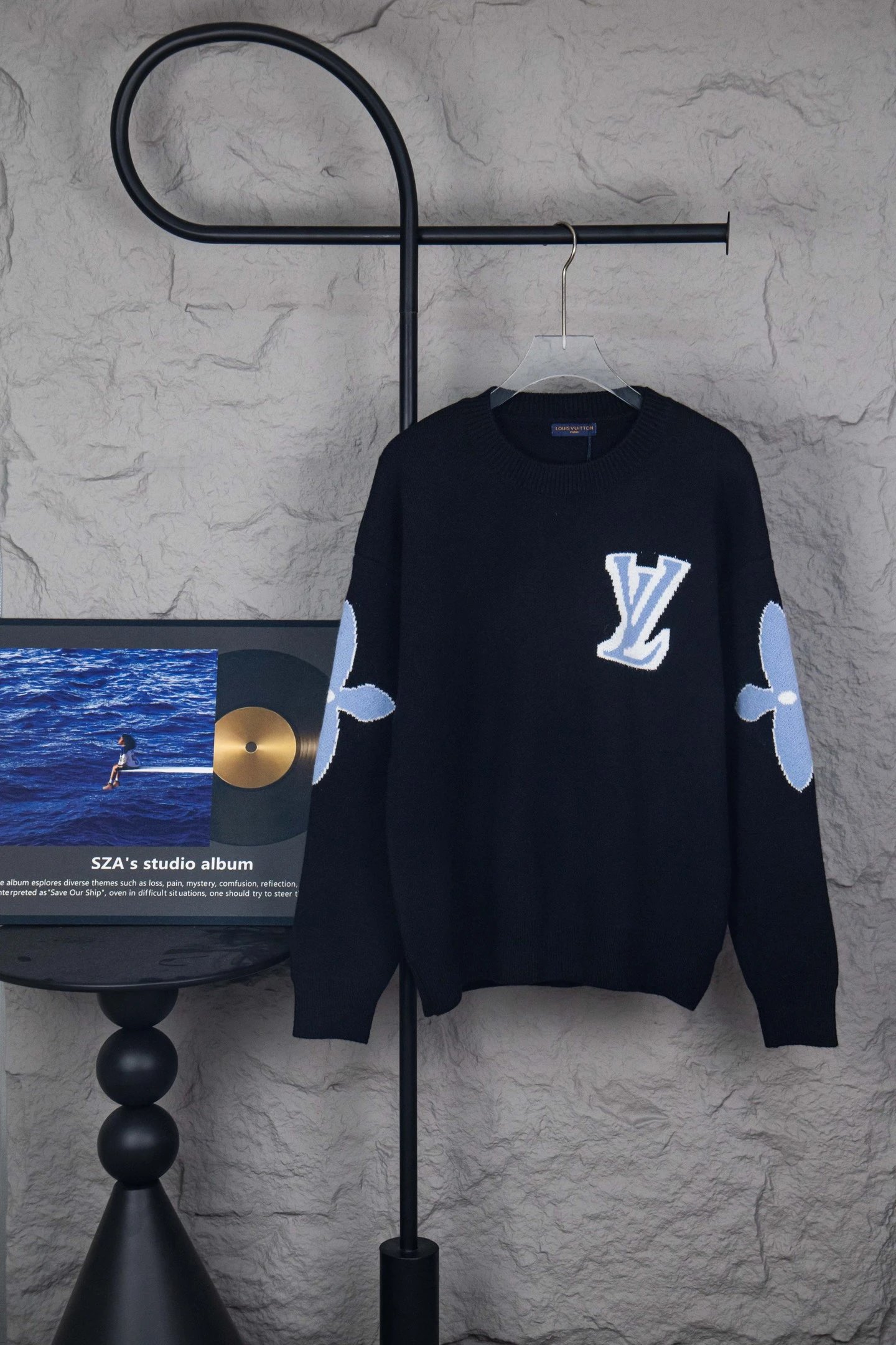 Classic Jacquard Knitted Wool Turtleneck Large Turtleneck Sweater EC