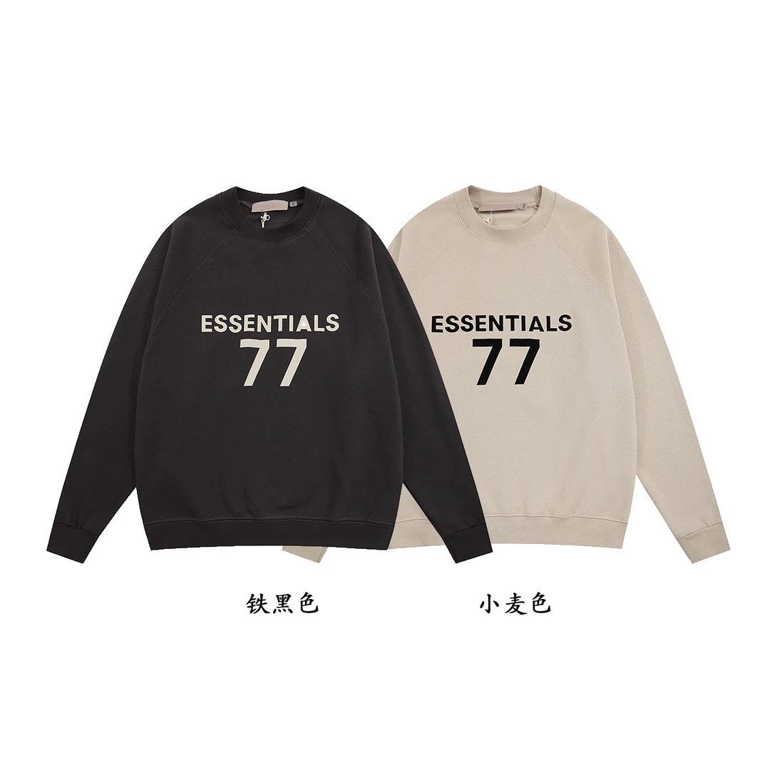 No. 77 Letter Crewneck Fleece Sweat Pullover Sweat EC