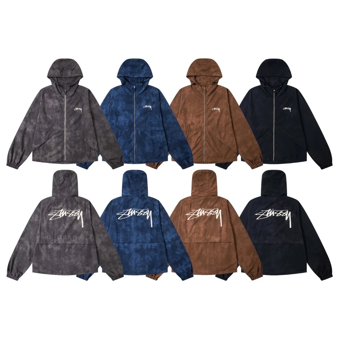 Printed Gradient Hooded American Retro Jacket Jacket Jacket EC